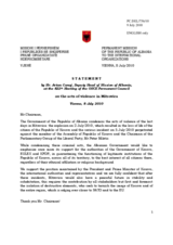 Statement by the Delegation of Albania on recent developments in Kosovo