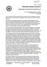 Statement by the Delegation of the United States on recent developments in Kosovo
