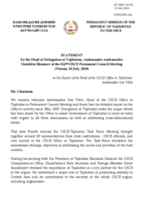 Statement by the Delegation of Tajikistan in response to the report by the Head of the OSCE Office in Tajikistan, Ambassador Ivar Vikki