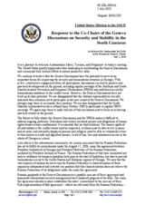Statement by the Delegation of the United States in response to the address by the Co-chairmen of the Geneva Discussions on Security and Stability in the South Caucasus, Ambassador Bolat Nurgaliyev, Ambassador Antti Turunen and Ambassador Pierre Morel