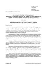 Statement by the Delegation of the Russian Federation on the Decree by the acting President of Moldova declaring 28 June as the day of Soviet occupation, in commemoration of 28 June 1940, when Soviet forces entered Moldova