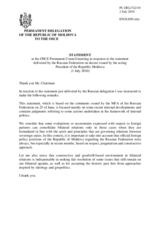 Statement by the Delegation of Moldova in response to the statement by the Delegation of the Russian Federation on the Decree by the acting President of Moldova declaring 28 June as the day of Soviet occupation, in commemoration of 28 June 1940