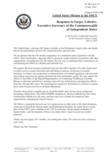 Statement by the Delegation of the United States in response to the address by the Executive Secretary of the Commonwealth of Independent States, Sergey Lebedev