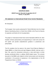 Statement by the Spanish Presidency of the Council of the European Union in response to the presentation by the Project Co-ordinator, UN Co-ordinating Action on Small Arms Mechanism, on International Small Arms Control Standards (ISACS), Patrick McCarthy