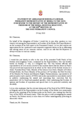 Statement by the Delegation of Serbia in response to the report by the OSCE Representative on Freedom of the Media, Dunja Mijatovic