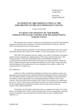 Statement by the Belgian Presidency of the Council of the European Union in response to the address by the Chairman of the Executive Committee of the International Fund for Saving the Aral Sea, Sagit Ibatullin
