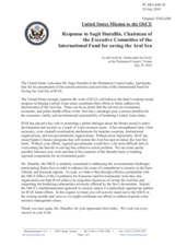 Statement by the Delegation of the United States in response to the address by the Chairman of the Executive Committee of the International Fund for Saving the Aral Sea, Sagit Ibatullin