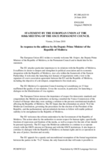 Statement by the Spanish Presidency of the Council of the European Union in response to the address by the Deputy Prime Minister of Moldova, Victor Osipov