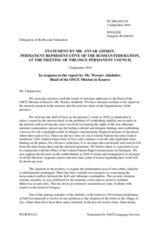 Statement by the Delegation of the Russian Federation in response to the report by the Head of the OSCE Mission in Kosovo, Ambassador Werner Almhofer
