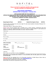 Hotel booking form Sofitel Warsaw Victoria Hotel