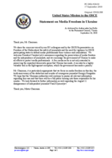 Statement by the Delegation of the United States on the freedom of the media in Ukraine