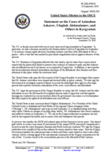 Statement by the Delegation of the United States on the court cases involving journalists in Kyrgyzstan