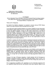 Statement by the Delegation of Moldova in response to the address by the European Union Special Representative for the Republic of Moldova, Mr. Kalman Mizsei