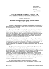 Statement by the Belgian Presidency of the Council of the European Union in response to the report on the situation in and around Nagorno-Karabakh