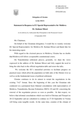 Statement by the Delegation of Ukraine in response to the address by the European Union Special Representative for the Republic of Moldova, Mr. Kalman Mizsei