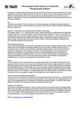 International youth seminar in Auschwitz : The genocide of Roma