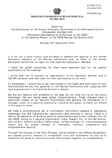 Report by the Chairperson of the Human Dimension Committee of the Permanent Council Ambassador Ana Martinho, Permanent Representative of Portugal to the OSCE