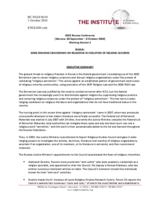 Executive Summary on Russia: Wide-Ranging Crackdown on Religions in Violation of Helsinki Accords