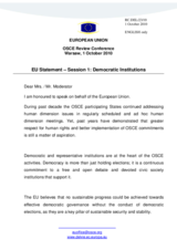 Statement of the European Union