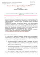 Status Report, Georgia: Recent & Upcoming Democratic Reforms, June 2008 - August 2010