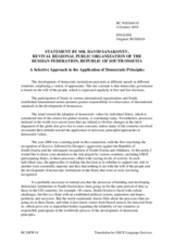 Statement by Mr. David Sanakoyev, Regional Social Organization Renessans