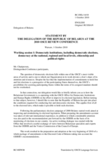 Statement by the Delegation of the Republic of Belarus