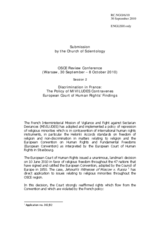 Discrimination in France: The Policy of MIVILUDES Contravenes European Court of Human Rights' Findings