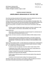 Undiplomatic Behaviour of the Holy See