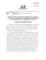 The Fundamental Rights of Freedom of Thought, Conscience and Religion and Freedom of Expression as Cornerstones of a Democratic Society