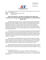 Recommendations by the Alliance Defense Fund to the OSCE