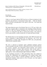 Speech of Henrikas Mickevicius, Human Rights Monitoring Institute, Lithuania