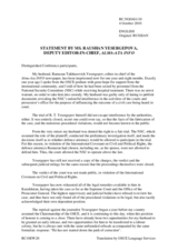 Statement by Ms. Raushan Yessengepova, Almaty Info Newspaper