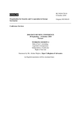 Statement by Mr. Alisher Majitov, Sipar Collegium of Advocates