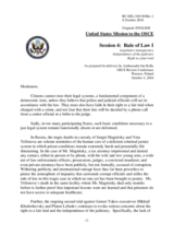 Statement by the United States Mission to the OSCE on Legislative transparency Independence of the judiciary, Right to a fair trial