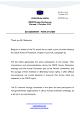 Point of Order by the European Union