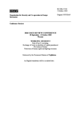 Statement by the Permanent Mission of Tajikistan