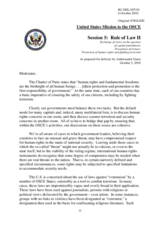 Exchange of views on the question of capital punishment; Prevention of torture; Protection of human rights and fighting terrorism