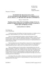 Statement by Mr. Juma Davlatov, State Adviser of the President of Tajikistan on Legal Policy