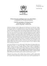 Contribution of the UNHCR on Refugee Protection and Displacement in the OSCE Region - Commitments for Protection and Solutions