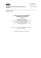 Statement by the Almaty NGOs Confederation ARIPTES, Ms. Laila Akhmetova