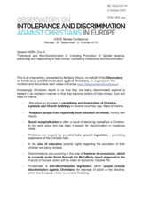Intervention presented by Barbara Vittucci, on behalf of the Observatory on Intolerance and Discrimination against Christians