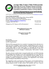 Statement by Federation of Western Thrace Turks in Europe