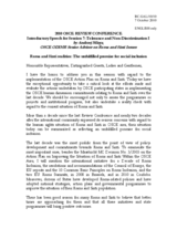 Statement by Andrzej Mirga, OSCE ODIHR, Roma and Sinti realities: The unfulfilled promise for social inclusion