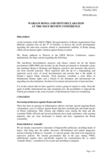Warsaw Roma and Sinti Declaration at the OSCE Review Conference