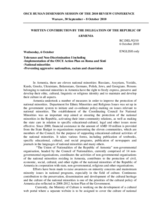 Written Contribution by the Delegation of the Republic of Armenia