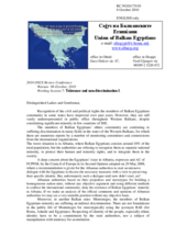 Statement by the Union of Balkan's Egyptians