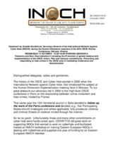 Statement by Suzette Bronkhorst, Secretary-General of the International Network Against Cyber Hate