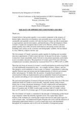 Statement by the Delegation of Canada on Equality of Opportunity for Women and Men