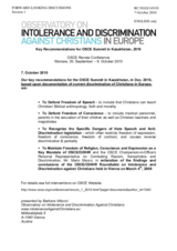 Key Recommendations for OSCE Summit in Kazakhstan, 2010