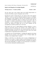 Reply by the Delegation of Azerbaijan